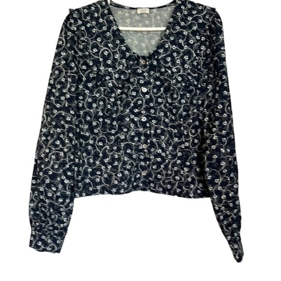 Wilfred Tops - Aritzia Wilfred blue and white floral blouse size small
